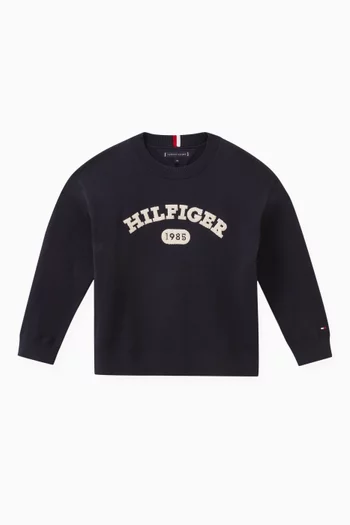 Archive Logo Sweater in Textured Knit