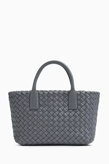 Mini Cabat Tote Bag in Intreccio Leather