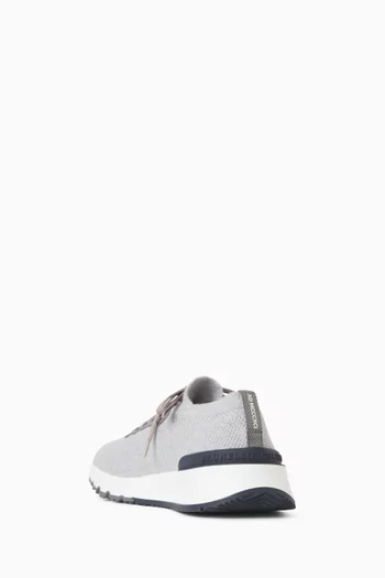 سنيكرز أسفل الكاحل منسوج من قماش شبكي