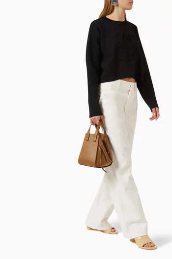 Anagram Cropped Sweater in Wool