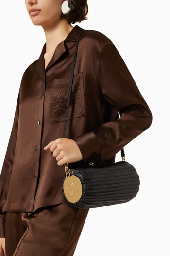 Bracelet Pouch in Pleated Nappa & Brass