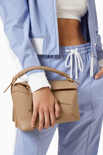 Small Puzzle Bag in Soft Grained Calfskin Leather