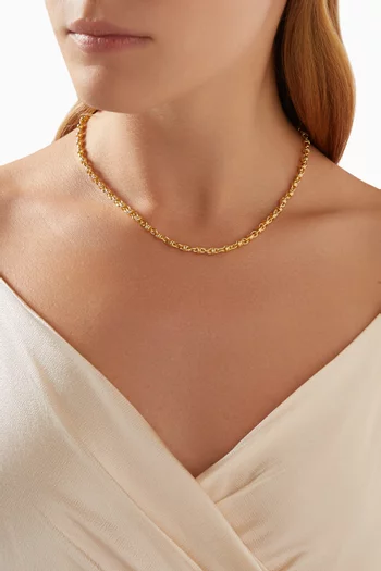 Long Drop Necklace in 18kt Gold-plated Brass