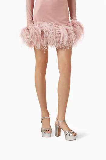 صندل كيفا بنعل سميك وكعب 105 مم جلد لامع