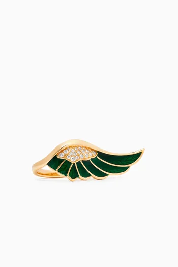 Wings Reflection Diamond Ring in 18kt Yellow Gold