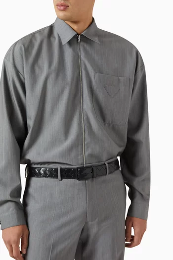 Belt in Intrecciato Leather, 35mm