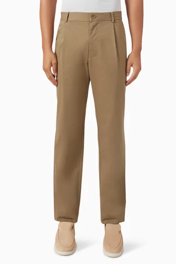 Pleated Chino in Cotton Blend