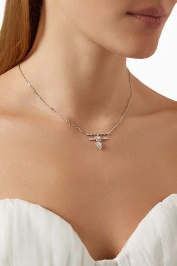 Mini Trilogie Diamond Pendant Necklace in 18kt White Gold