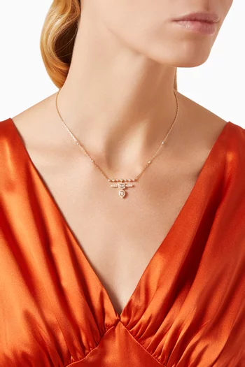 Mini Trilogie Diamond Pendant Necklace in 18kt Yellow Gold