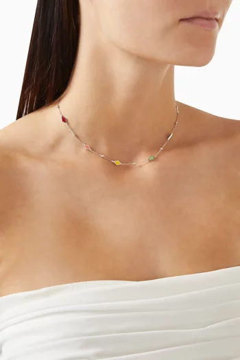 Mosaic Choker in 18kt White Gold