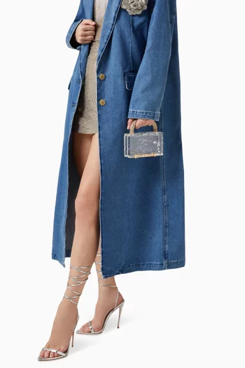 حقيبة ليون ميني بيد علوية ونقشة ثلج مجروش أكريليك