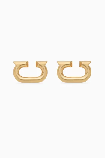 Gancini Earrings in Matte Aluminium