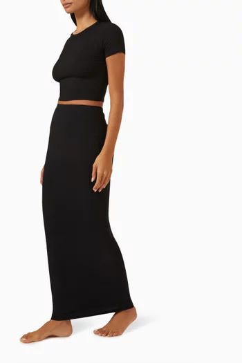 Soft Lounge Maxi Skirt in Rib-knit