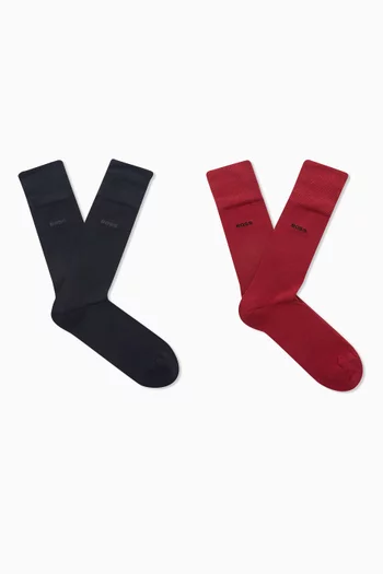 Logo Socks in Viscose Blend, Set of 2