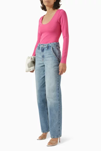 Scoop-neck Bodysuit in Scuba