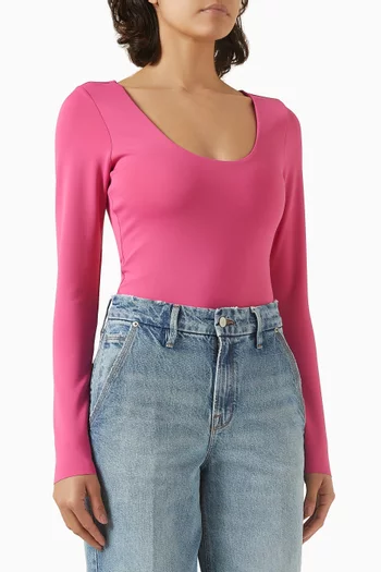 Scoop-neck Bodysuit in Scuba