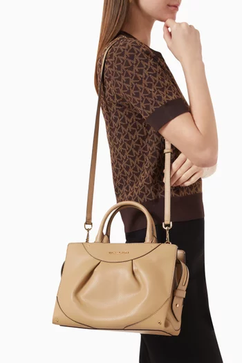 Medium Enzo Satchel Bag in Leather