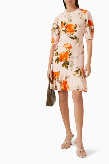 Floral-print Dress in Silk
