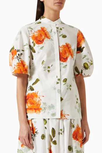 قميص بنقشة زهور قطن بوبلين