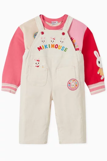 Logo-embroidered Dungarees in Cotton