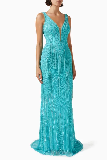 Bead-embellished Gown