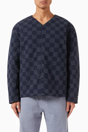 Winfield Quilted Liner in Check Denim