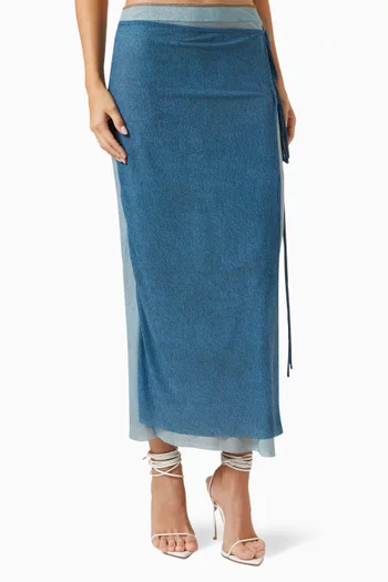 Hayden Wrap Maxi Skirt in Stretch-nylon