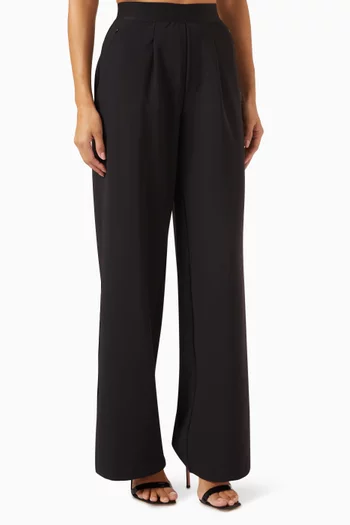 Pleated Pants in Bonded Scuba