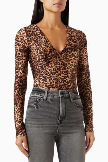 Compression V-neck Bodysuit in Stretch-nylon