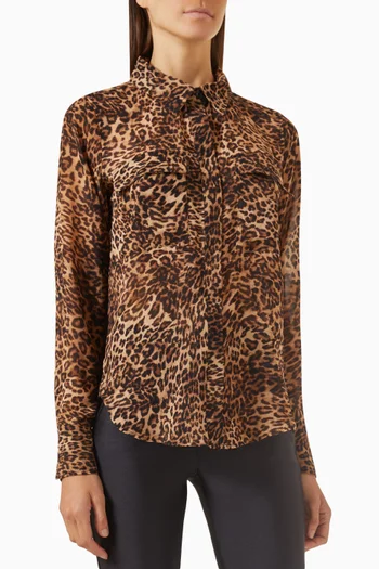 Leopard-print Shirt in Georgette