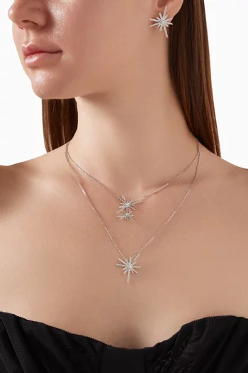 Daw Diamond Double Necklace in 18kt White Gold