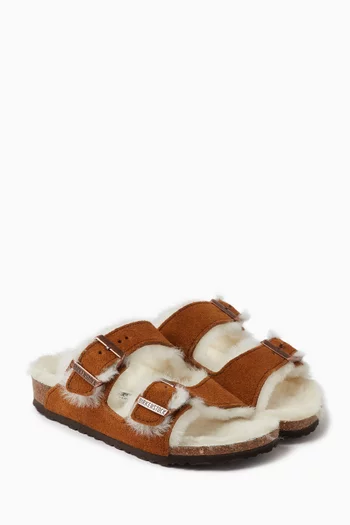 Arizona Sandals in Shearling & Suede