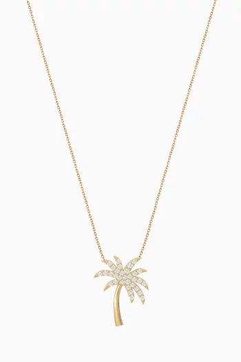 Palm Tree Diamond Necklace in 18kt Gold