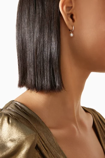 أقراط هاجي مرصعة بالماس ذهب ‏أصفر عيار 14