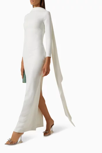 Luisa Maxi Dress in Woven Crepe