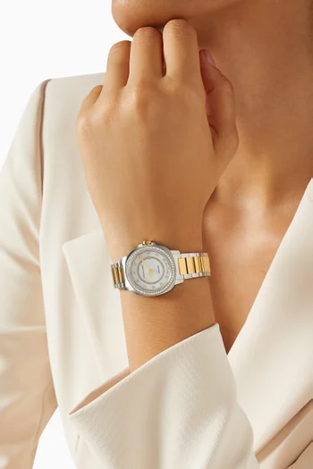 ساعة مارينر اكس كوارتز مرصعة بالماس ستانلس ستيل، 30 مم