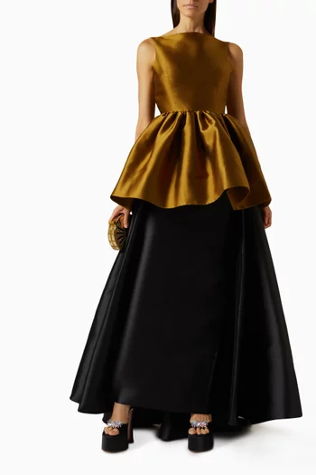 Simona Peplum Top in Twill