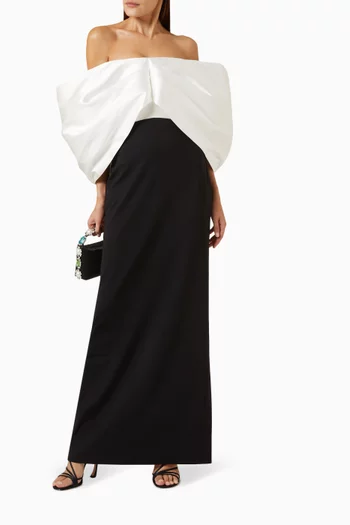Filippa Maxi Dress in Twill & Crepe-knit