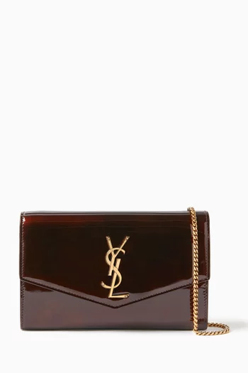 Uptown Chain Wallet in Patent Leather