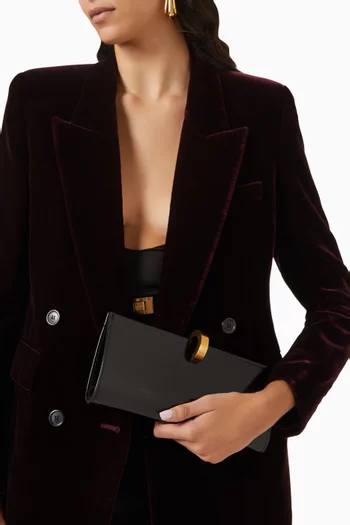 Daria Minaudière Clutch in Brushed Leather