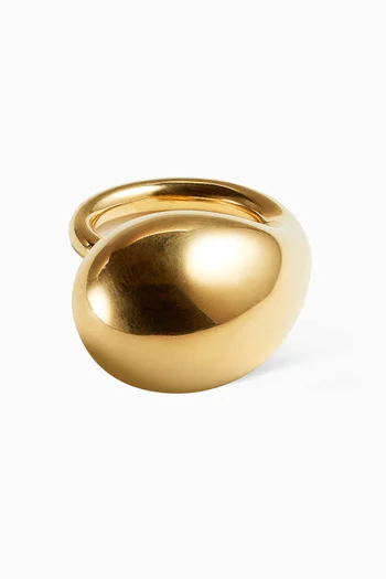 خاتم بتصميم قطرة فضة إسترلينية مطلية بالذهب عيار 18