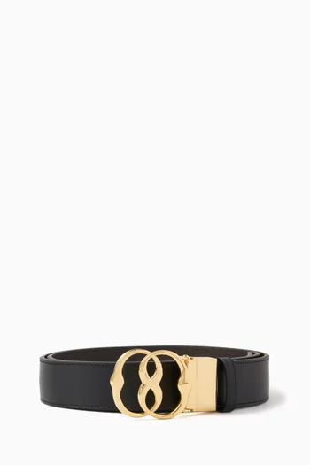 Emblem Belt in Smooth Leather