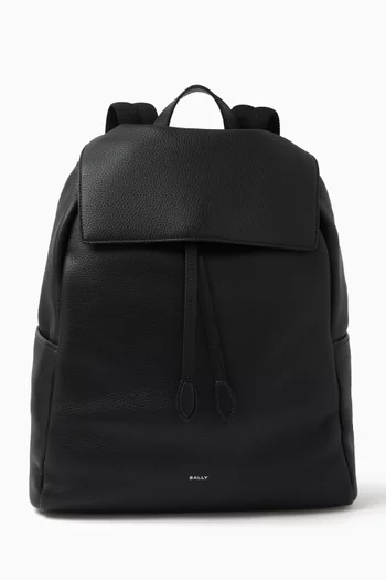 Slim Backpack in Grained Leather