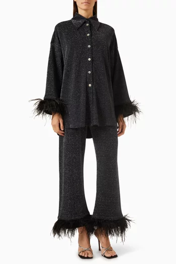 Cosmos Oversized Pyjama Set in Metallic Jersey