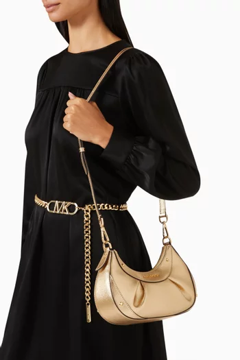 Small Enzo Shoulder Bag in Pebbled Leather