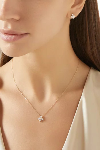 أقراط بيكسي بتصميم جناح مرصعة بالماس ذهب أصفر عيار 18