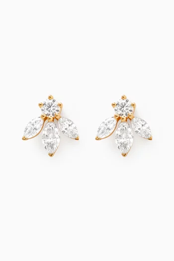 Pixie Wings Diamond Stud Earrings in 18kt Yellow Gold