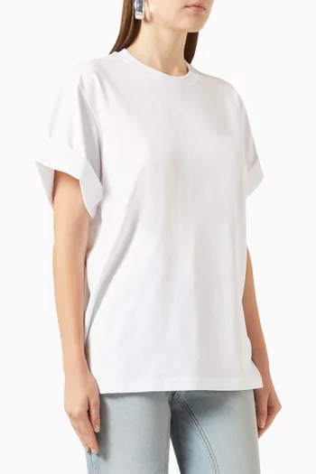 Oversized Asymmetric-sleeve T-shirt in Organic-cotton
