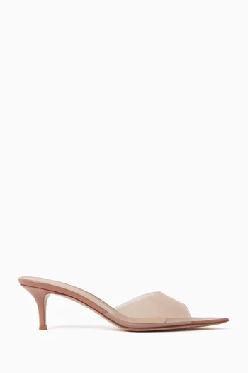 Elle 55 Mule Sandals in PVC & Patent Leather
