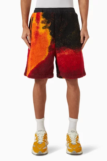 Shorts in Sherpa Fleece & Nylon
